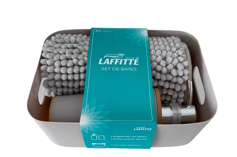 CANASTA ORGANIZADORA DE BAÑO GRIS CLARO LAFFITTE