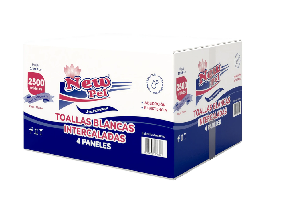 TOALLA INTERCALADA BLANCA X 2500 UNI NEW PEL