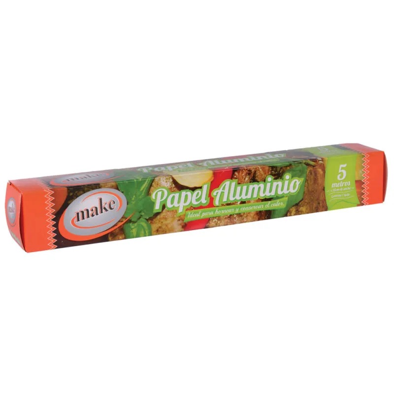 [0206195  7798092961950] PAPEL DE ALUMINIO MAKE x 5mtrs
