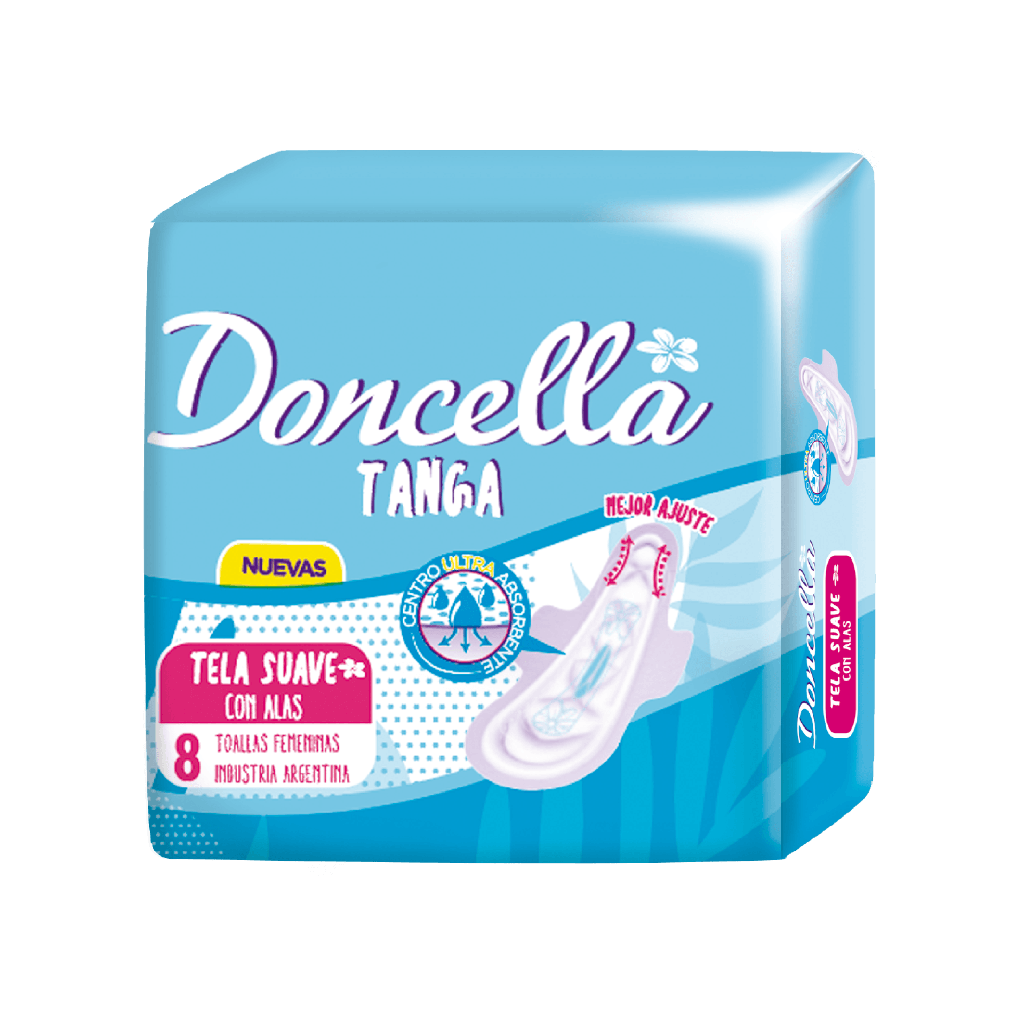 TOALLITAS DONCELLA TANGA C/GEL x 8un