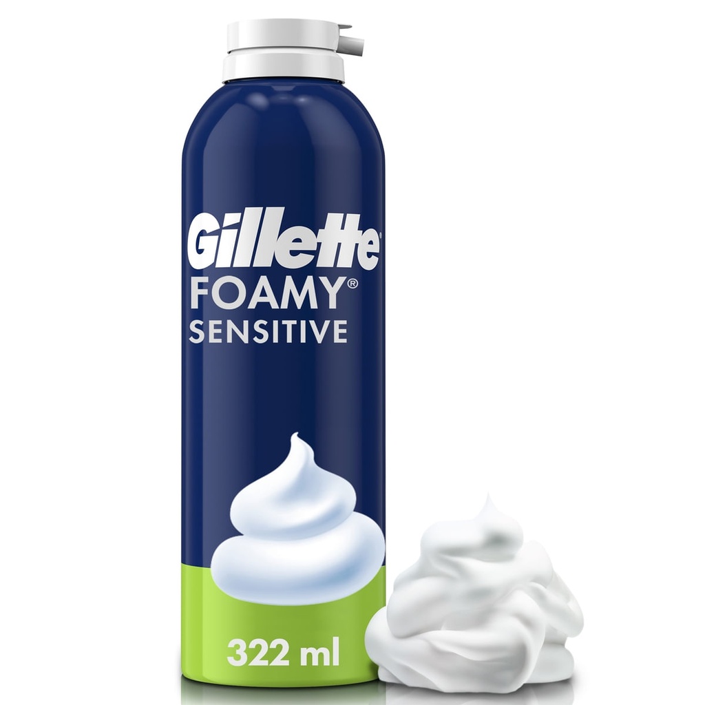 Espuma de afeitar Gillette Foamy Sensitive x 322 ml