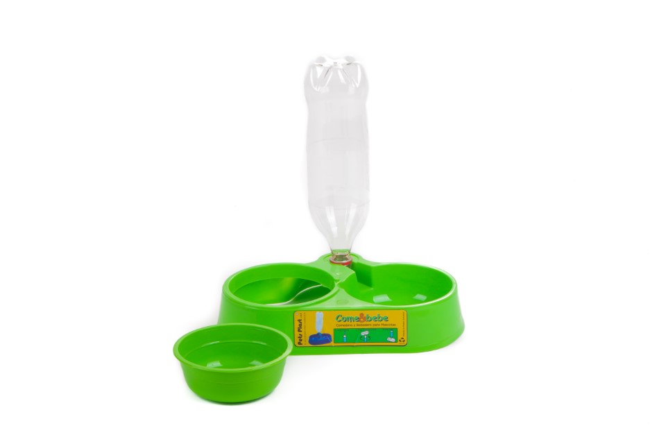 [COG-MIG13-11142] Comedero Doble con Bebedero a Rosca Pets Plast (Naranja)