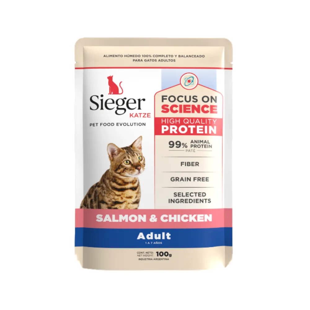 Sieger Katze Adult WET Salmón y Pollo (12 x 100 g)