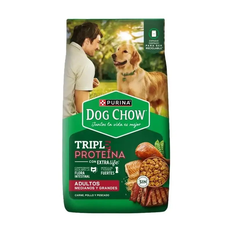 Dog Chow ADULTO MEDIANO & GRANDE TRIPLE PROTEINA