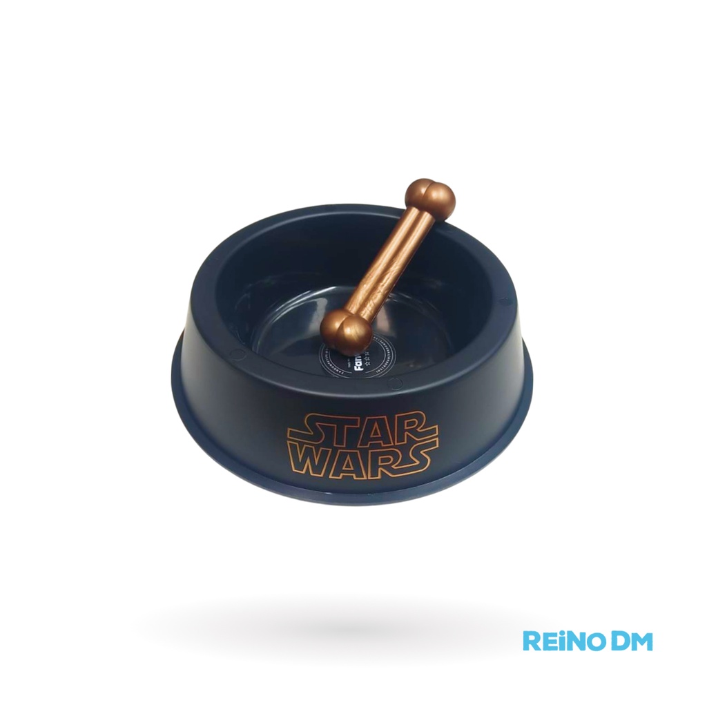 [104207] Comedero Star Wars + Hueso Mediano Dorado Cafran