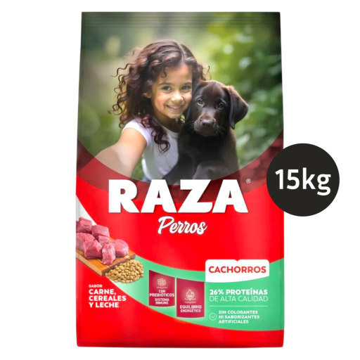 [6597] Raza Perros Cachorros Carne Cereales y Leche 15 kg