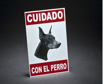 Cartel Cuidado Doberman Cafran