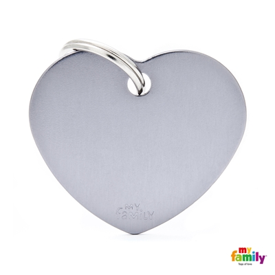 MEDALLA BASIC BIG HEART ALUMINUM GREY MFB67 - MY FAMILY