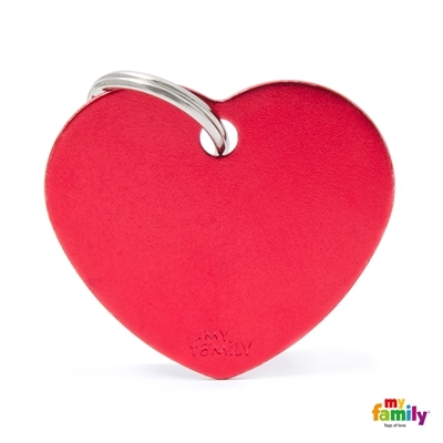 MEDALLA BASIC BIG HEART ALUMINUM RED MFB30 - MY FAMILY