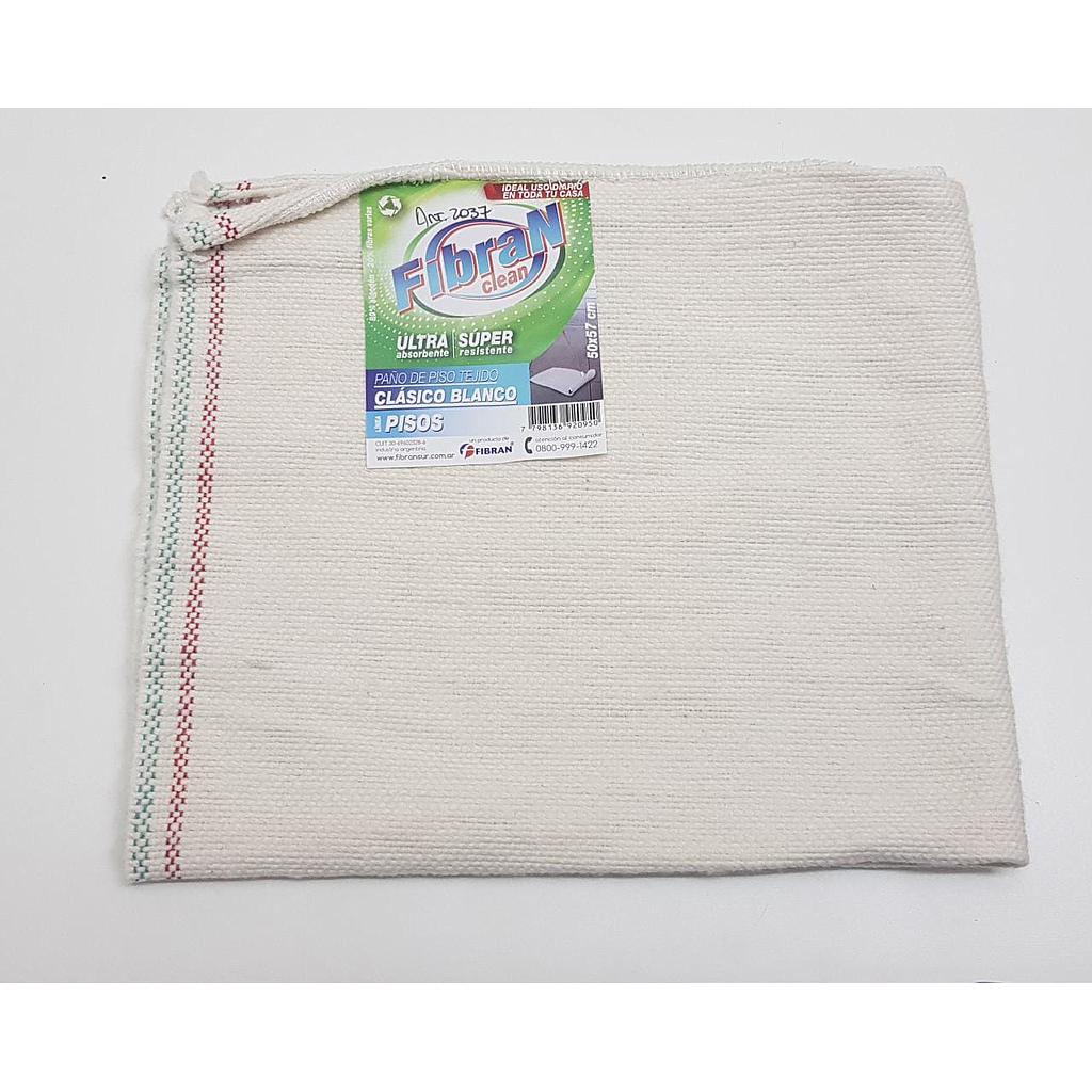 [GAR-692095] Trapo de piso blanco Fibran Clean Clásico de 50 x 57 cm