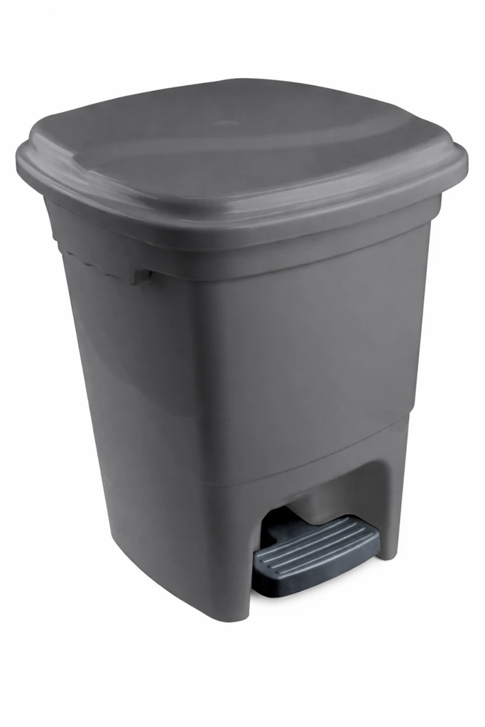 BASURERO PEDAL 15LT GRIS