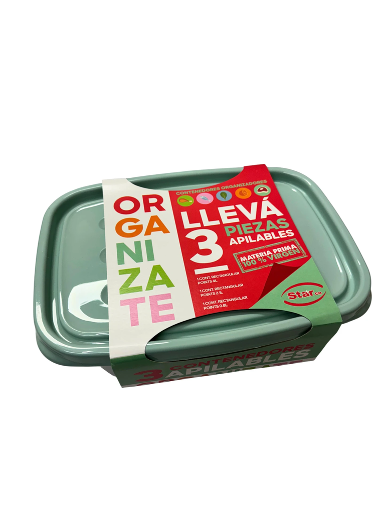 CONTENEDOR ORGANIZADOR SET P 4 +2.1+0.8