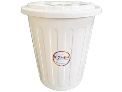 RECIPIENTE 40LTS C/ TAPA PLANA COLORES