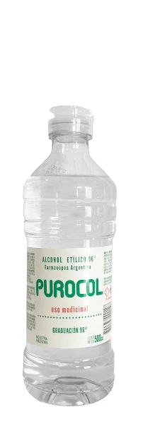 ALCOHOL ETILICO PUROCOL 96° x 500cc