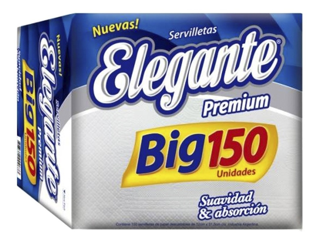 [RES25-00CE1F3EB0F3] SERVILLETAS ELEGANTE PREMIUM x 150un 32x31